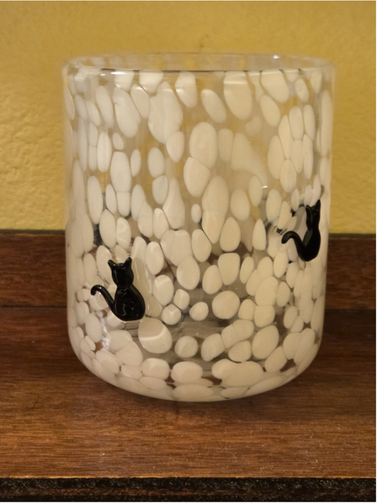 Anthropologie Other - Anthropologie Confetti Halloween Mystic Juice Glass White Glass Black Cats